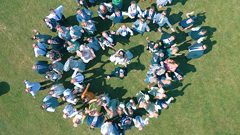 Aerial Photography of A Wedding