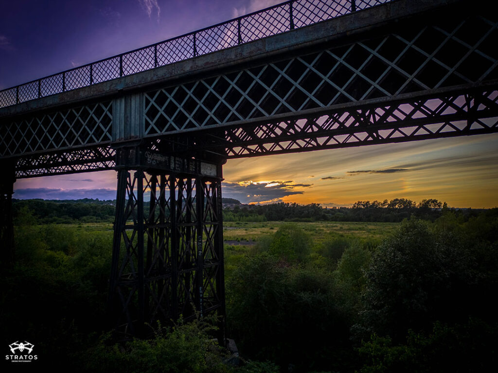 Aerial Sunset Photography or Bennerley Viaduct