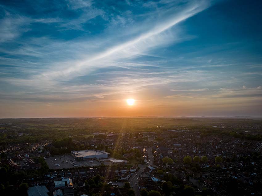 Aerial Sunset Photography of Ilkeston